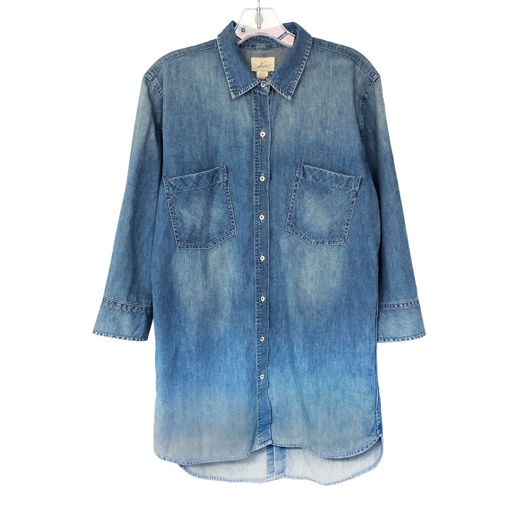 Levis denim button down two pocket tunic button down shirt